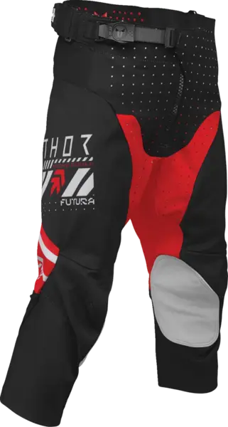 Pantaloni atv cross copii Thor Launchmode Futura, culoare negru rosu, marime 28