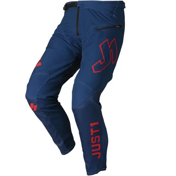 Pantaloni atv cross Just1 J-Flex Dual, culoare bleumarin rosu, marime 36