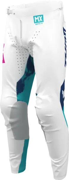 Pantaloni atv cross Thor Launchmode Bleach, culoare alb turcoaz, marime 42