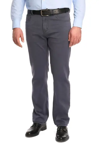 Pantaloni barbatesti clasici croiala dreapta, gri (Marime pantalon: W33)