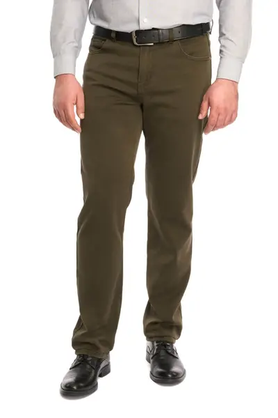 Pantaloni barbatesti clasici croiala dreapta, kaki (Marime pantalon: W34)