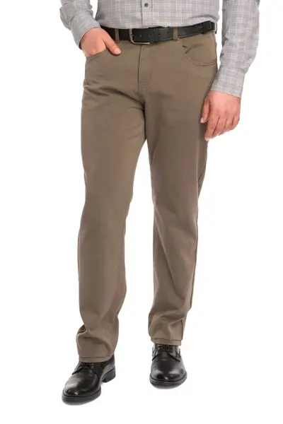 Pantaloni barbatesti clasici croiala dreapta, maro cafeniu (Marime pantalon: W33)