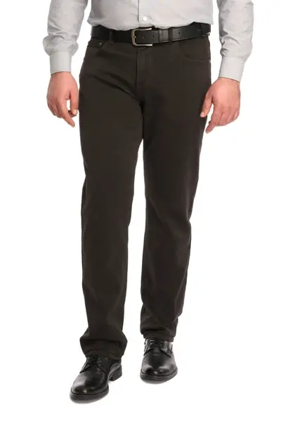 Pantaloni barbatesti clasici croiala dreapta, maro (Marime pantalon: W42)