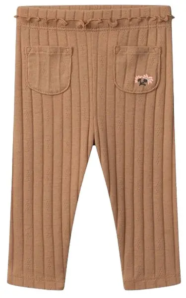 Pantaloni bebe Sergent Major - din rib, maro, pentru fetiță, 12 luni