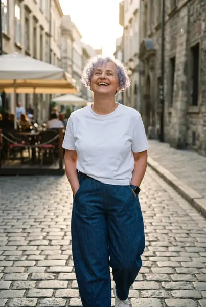 Pantaloni bleumarin din denim subtire cu croiala ampla si talie elastica