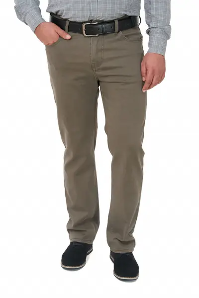 Pantaloni casual cu buzunar drept, Realize, maro cenusiu (Marime pantalon: W36)