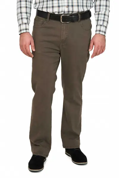 Pantaloni casual cu buzunar drept, Realize, maro (Marime pantalon: W30)