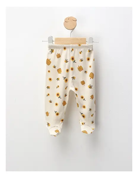 Pantaloni cu botosei Ace Trase, Albinute, crem