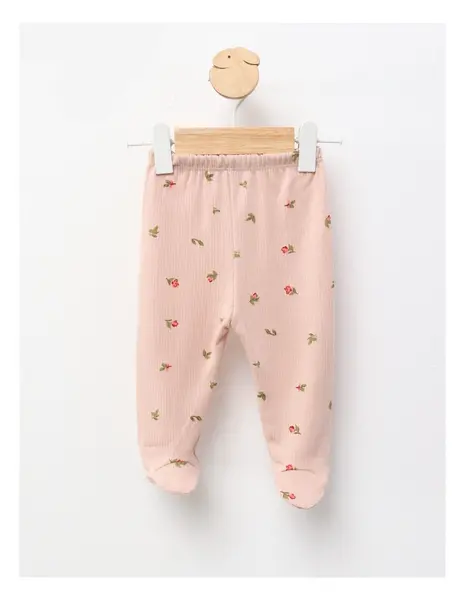 Pantaloni cu botosei Ace Trase Lalele, bej
