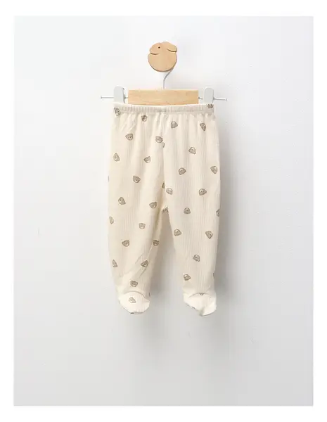 Pantaloni cu botosei Ace Trase, Mini Bear, crem