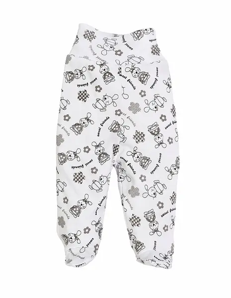 Pantaloni cu botosei Sweet Friends alb-gri