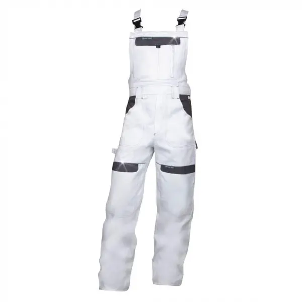 Pantaloni de lucru albi 100% bumbac cu pieptar, Ardon COOL TREND 66, ALB