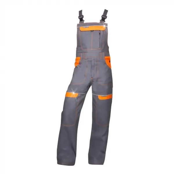 Pantaloni de lucru gri-portocaliu 100% bumbac cu pieptar, Ardon COOL TREND 52, PORTOCALIU