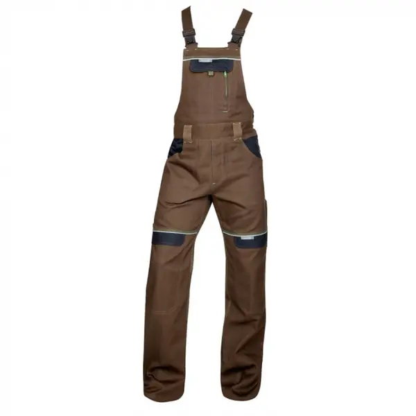 Pantaloni de lucru maro 100% bumbac cu pieptar, Ardon COOL TREND 66, MARO