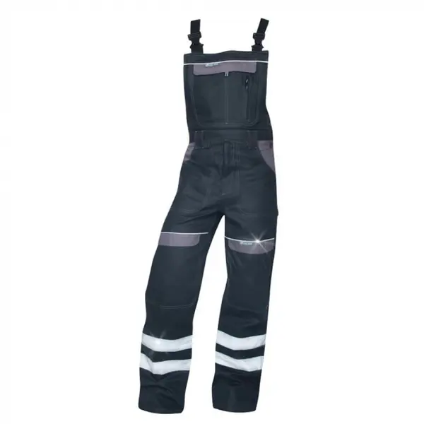 Pantaloni de lucru reflectorizanti cu pieptar, negru, COOL TREND 46, NEGRU