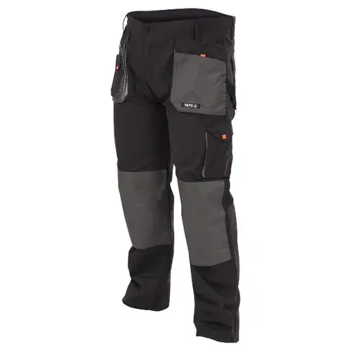 Pantaloni de lucru YATO, marime S, culoare negru, 9 buzunare