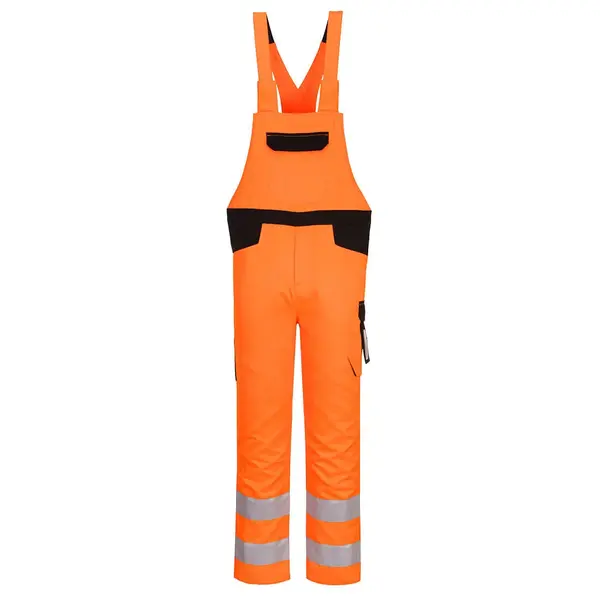 Pantaloni de protectie cu pieptar reflectorizanti portocaliu Portwest Hi-Vis Marime L Pantaloni de protectie cu pieptar reflectorizanti portocaliu Portwest Hi-Vis Marime L