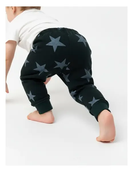 Pantaloni de trening vatuiti model verde-stelute
