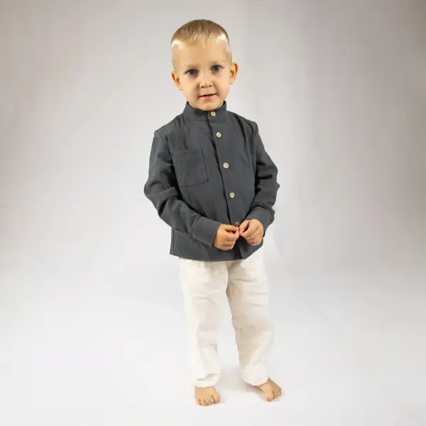 Pantaloni ecru din catifea pentru baieti - 104