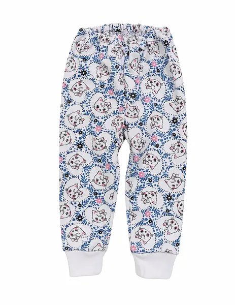 Pantaloni imprimati Pisicuta cu fundita