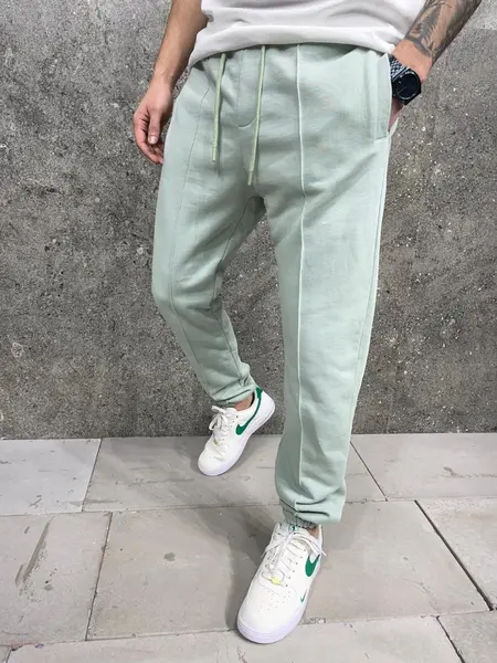 PANTALONI JOGGER FIT ALMOND-GREEN BGAS1150(AJ6269) (MĂRIME: L)