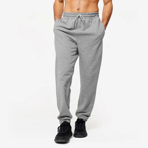 Pantaloni jogging fitness gri, bărbați