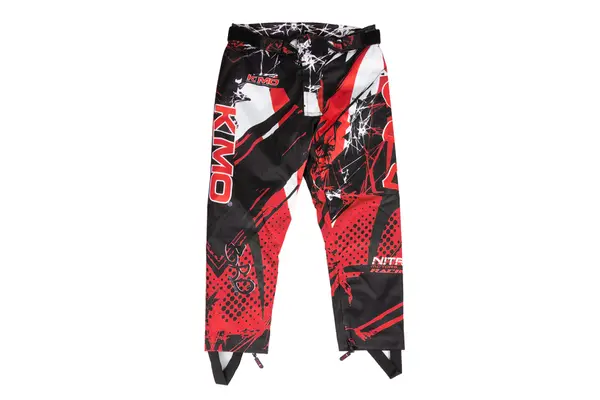 Pantaloni KIMO Kids BRO Motocross cu aparatori, ideal pentru copii pasionati de motocross, rosu
