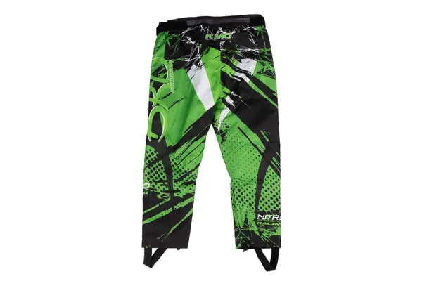 Pantaloni KIMO Kids BRO Motocross cu aparatori, ideal pentru copii pasionati de motocross, verde