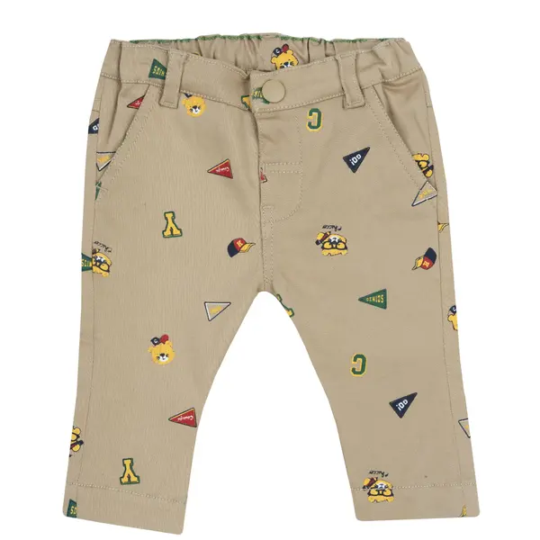Pantaloni lungi copii Chicco, Bej cu model, 08891-65MFCO