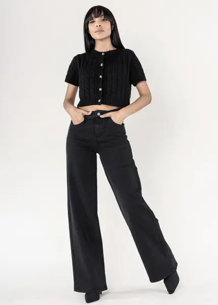 Pantaloni negri Evazati Nina Carter J251-1 M9