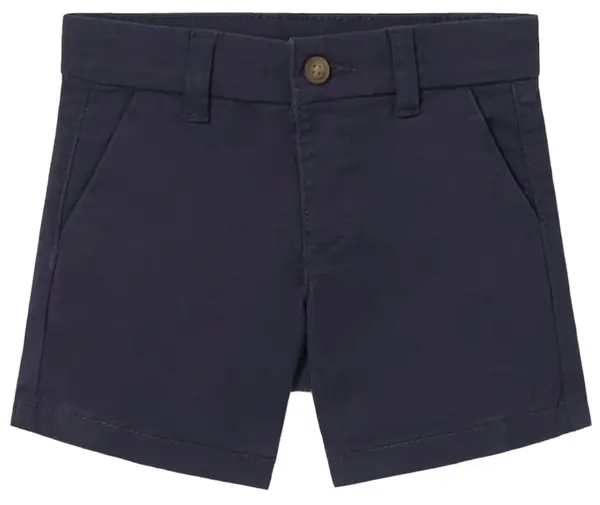 Pantaloni scurți Mayoral - bleumarin, basic, cu nasture și buzunare, 6 luni