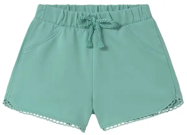 Pantaloni scurți Mayoral - Verzi, basic, cu șnur și elastic, 12 luni