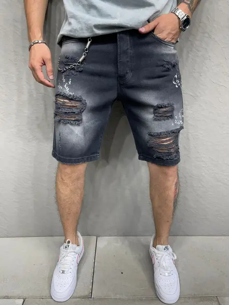 PANTALONI SCURTI MVP RUPTI SPLASH BLACK-GREY PSAS129(7233) (MĂRIME: 30)