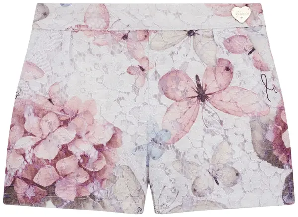 Pantaloni scurți pentru copii Guess - cu dantelă și inimă, multicolori, 12 luni