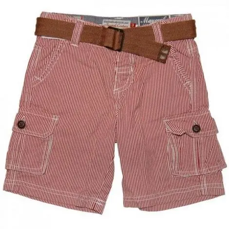 Pantaloni scurti rosii cu dungi si curea (3222), 6 ani 116 cm