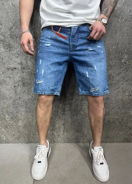 PANTALONI SCURTI RUPTI BLUE PSAS164(8264) (MĂRIME: 30)
