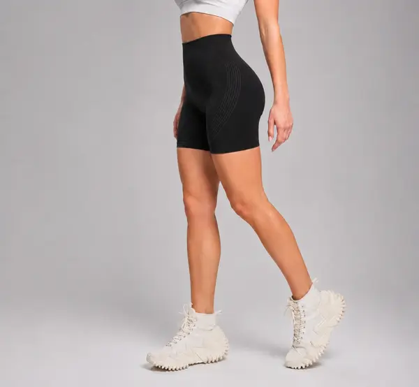 Pantaloni Scurți Sport Seamless Push-Up, LGS17, negru