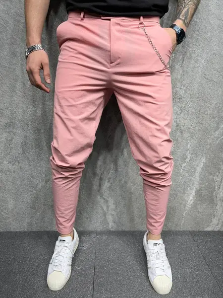 PANTALONI SLIM FIT PINK BGAS643(2020) (MĂRIME: 36)