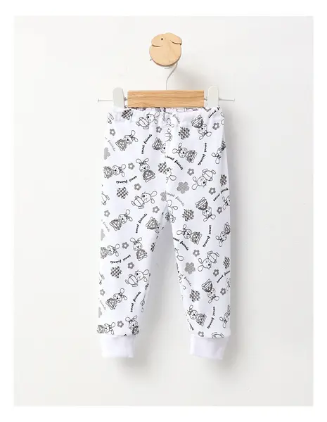 Pantaloni Sweet Friends alb-gri