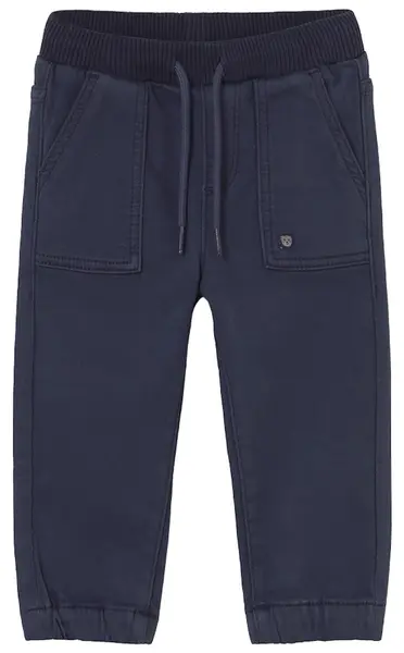 Pantaloni tip jogger Mayoral - Cu buzunare și șnur, albaștri, 12 luni