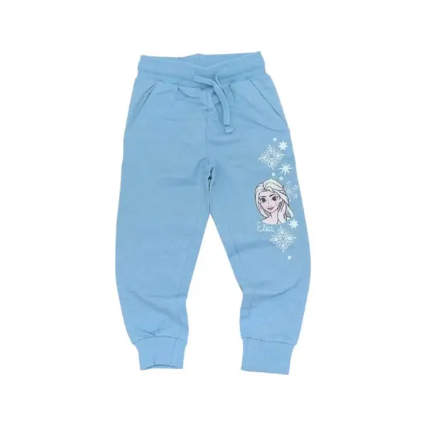 Pantaloni trening fete, albastru, buzunare laterale, Frozen Engros