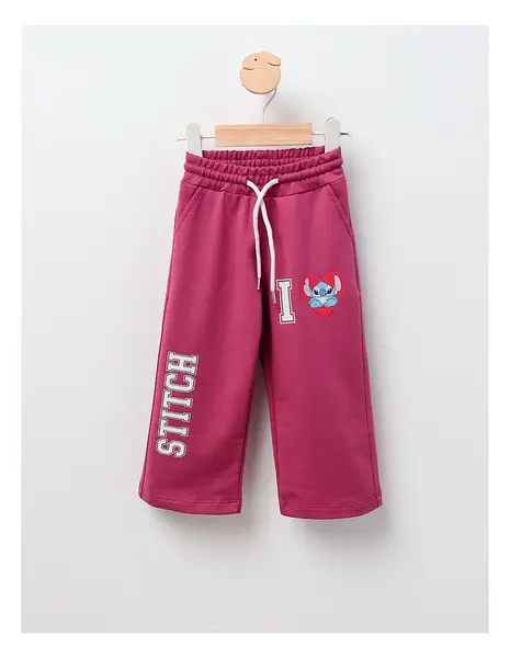 Pantaloni trening STITCH drepti, ciclam