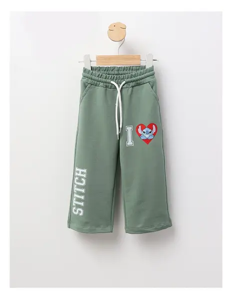Pantaloni trening STITCH drepti, verde