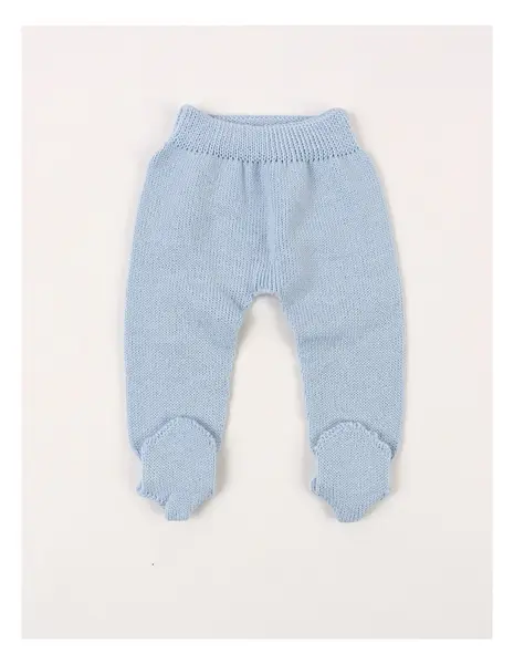 Pantaloni tricotati cu botosei baby bleu