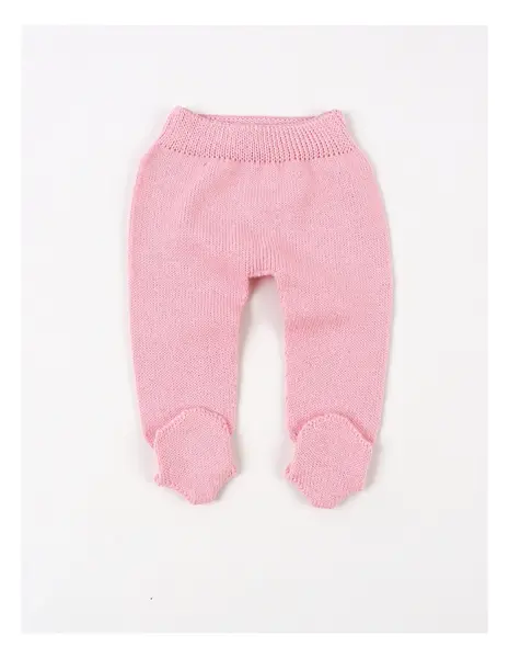 Pantaloni tricotati cu botosei baby roz