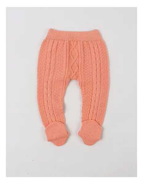 Pantaloni tricotati cu botosei Denis corai