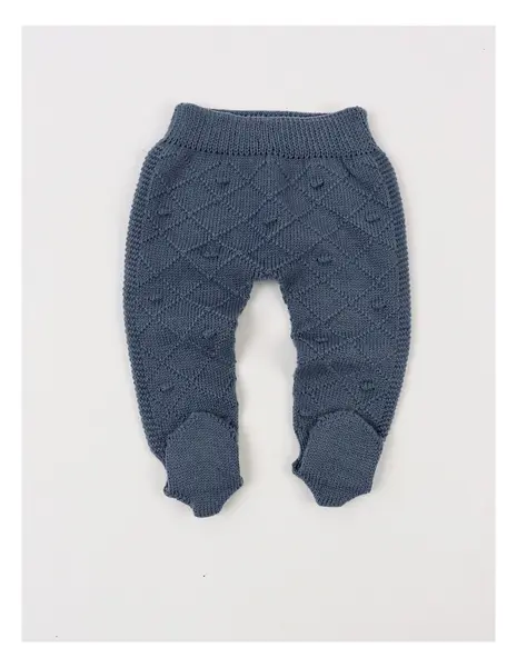 Pantaloni tricotati cu botosei Ianis albastru