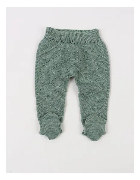 Pantaloni tricotati cu botosei Ianis verde