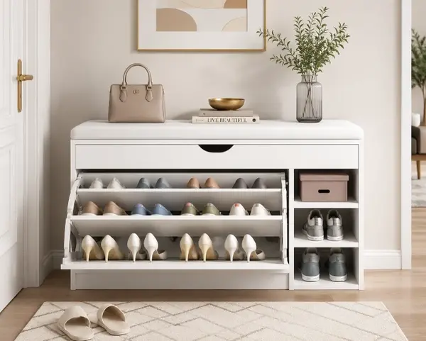 Pantofar 126 MDF White 100x30x51cm