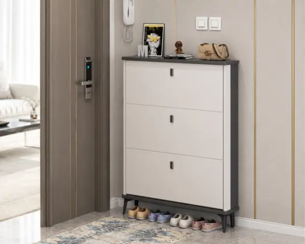 Pantofar 603 MDF White 90x24x118 cm